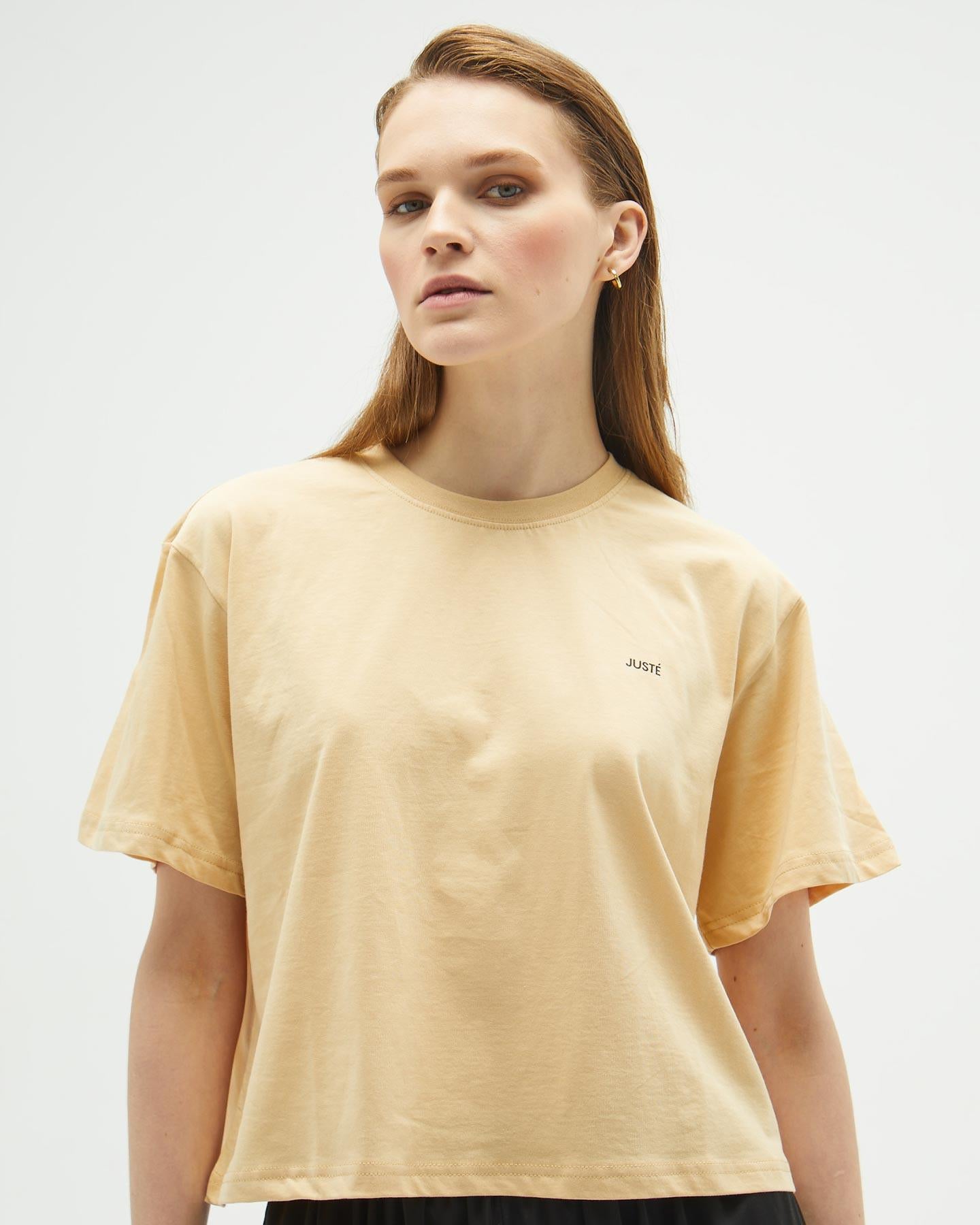 Bej Oversize Crop T-shirt