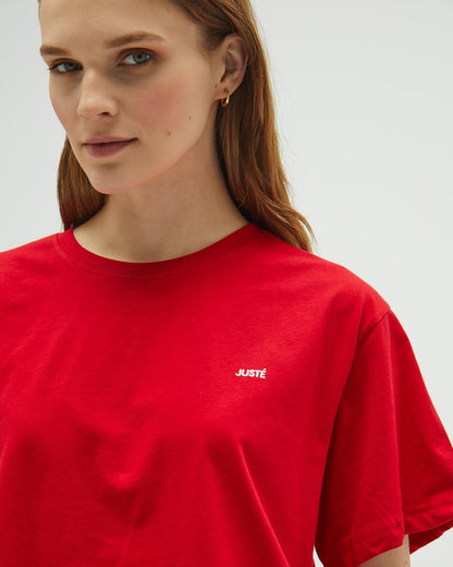 Kırmızı Oversize Crop T-shirt