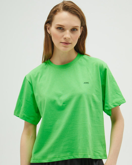 Neon Yeşili Oversize Crop T-shirt